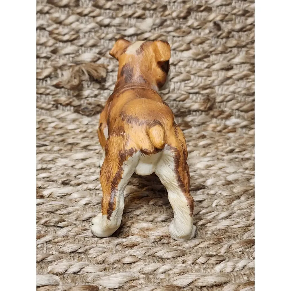 Andrea by Sadek Porcelain Brown White Bulldog Figurine Shelf Tabletop Decor